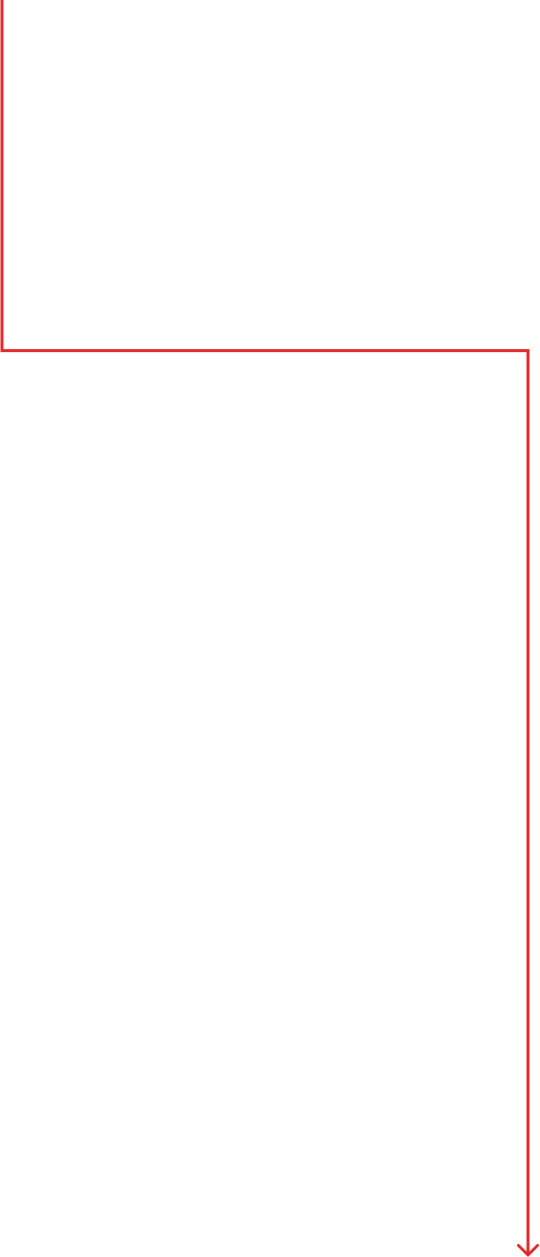 red vector pointing down